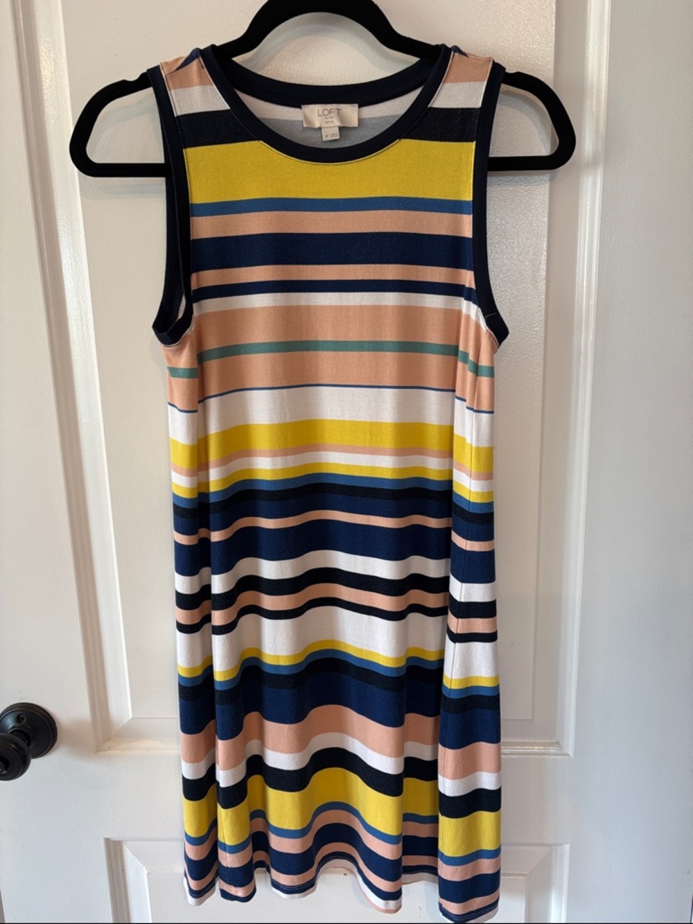 LOFT Striped Sleeveless Swing Tank Dress - size small